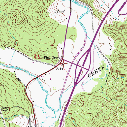 Topographic Map of Pine Grove Church, VA