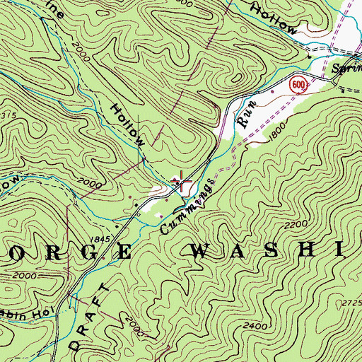 Topographic Map of Pine Hollow, VA