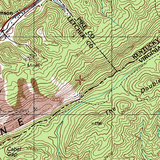 Topographic Map of Pine Mountain, VA