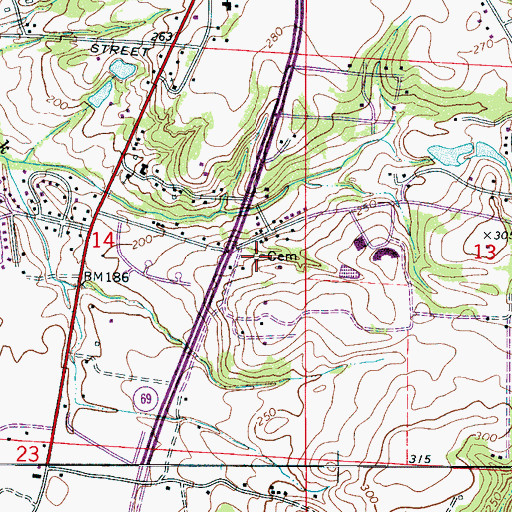 Topographic Map of Taylorville Cemetery, AL