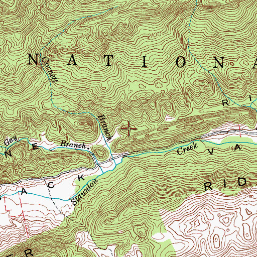 Topographic Map of Pine Ridge, VA