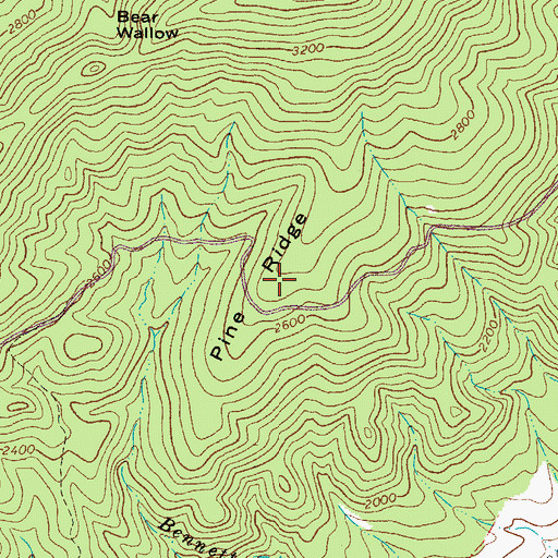 Topographic Map of Pine Ridge, VA