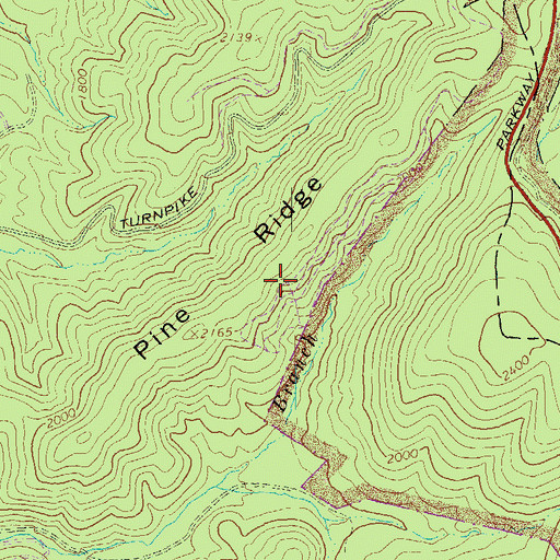 Topographic Map of Pine Ridge, VA