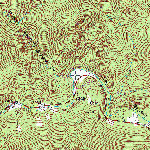 Topographic Map of Pine Swamp Branch, VA