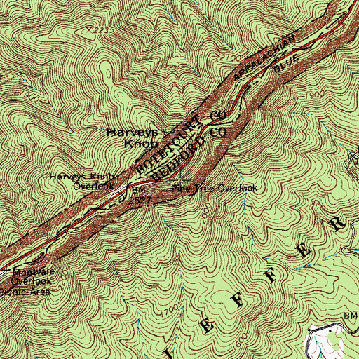 Topographic Map of Pine Tree Overlook, VA