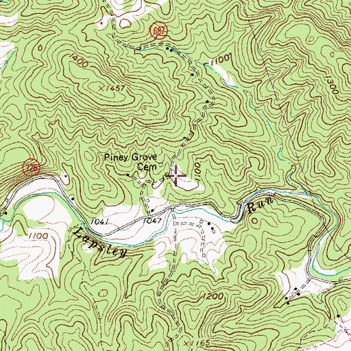Topographic Map of Piney Grove Cemetery, VA