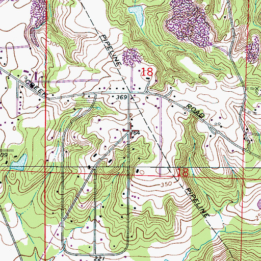 Topographic Map of Taylorwood Estates, AL