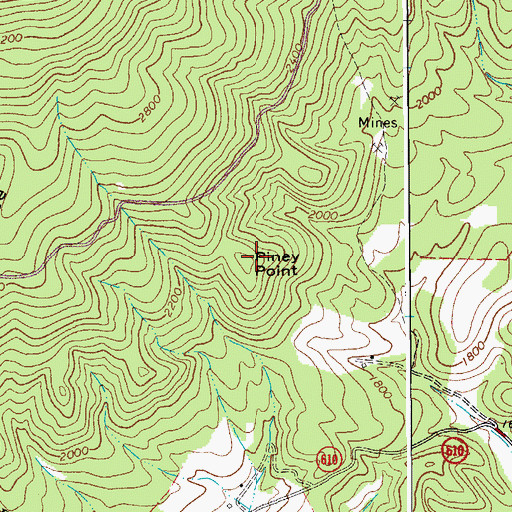 Topographic Map of Piney Point, VA