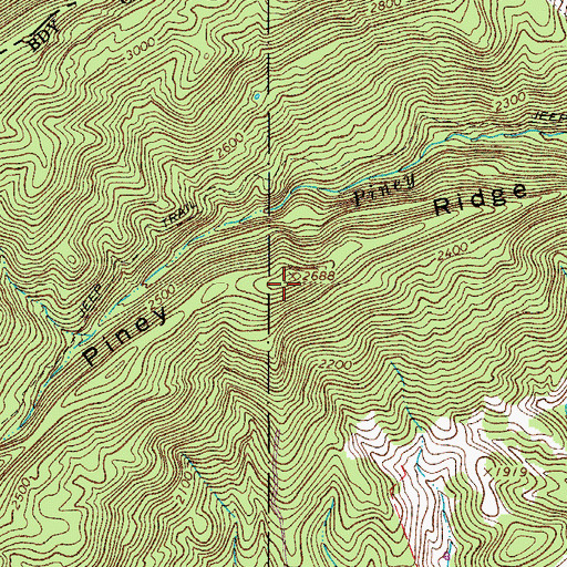 Topographic Map of Piney Ridge, VA