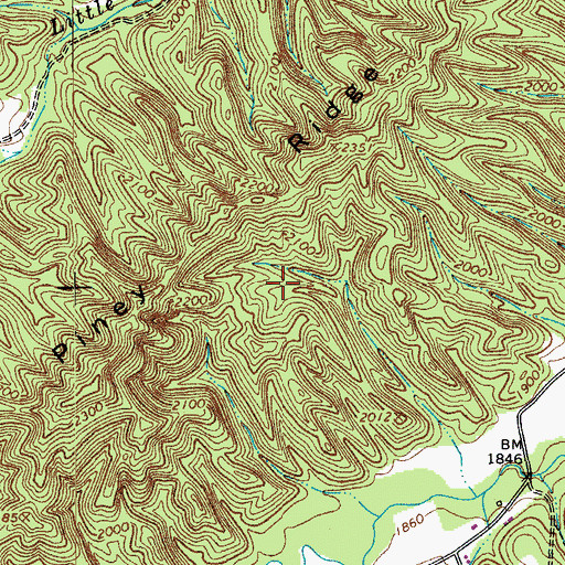 Topographic Map of Piney Ridge, VA