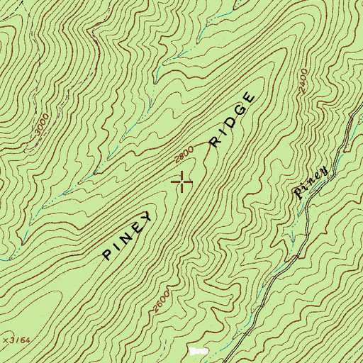 Topographic Map of Piney Ridge, VA