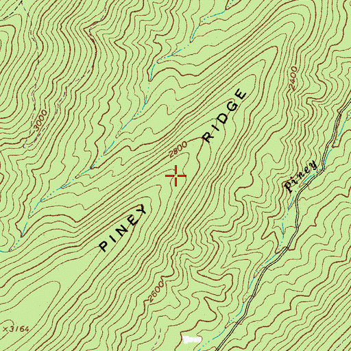 Topographic Map of Piney Ridge, VA