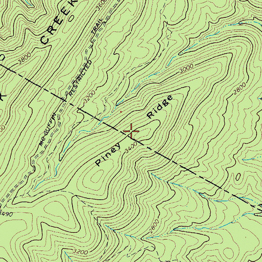 Topographic Map of Piney Ridge, VA