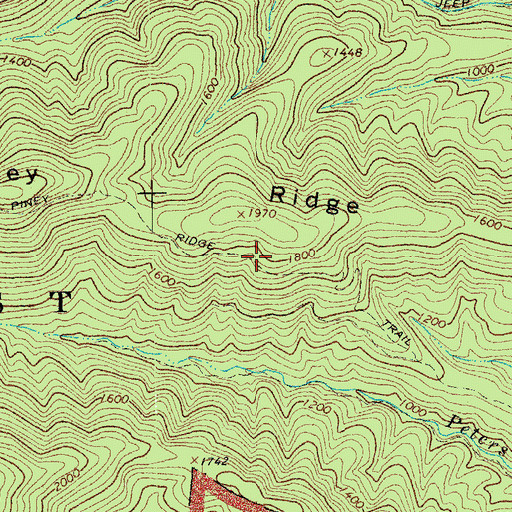 Topographic Map of Piney Ridge Trail, VA