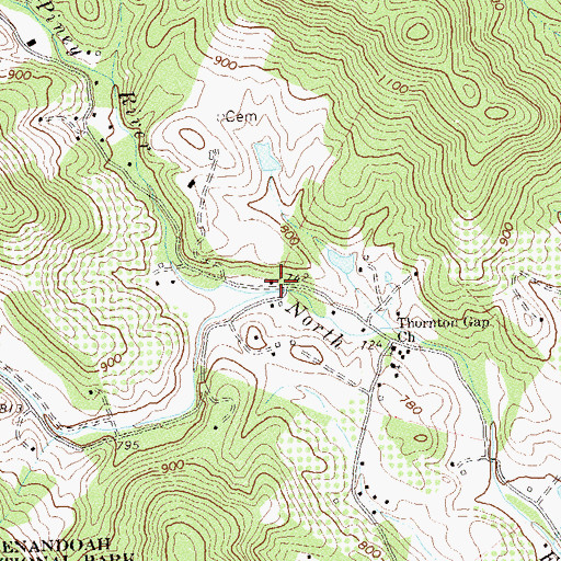 Topographic Map of Piney River, VA