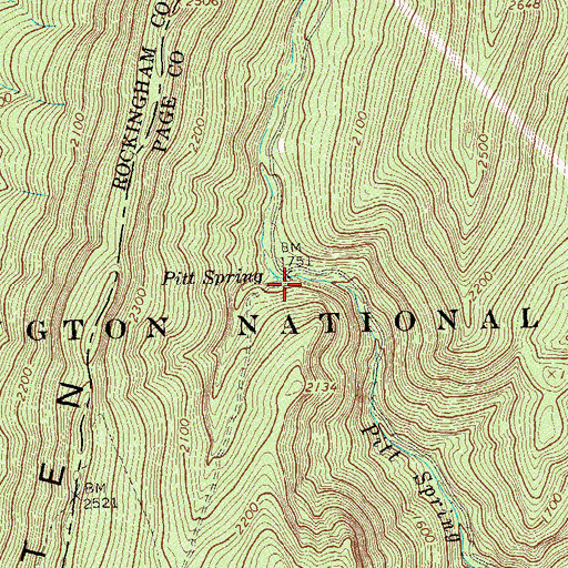 Topographic Map of Pitt Spring, VA