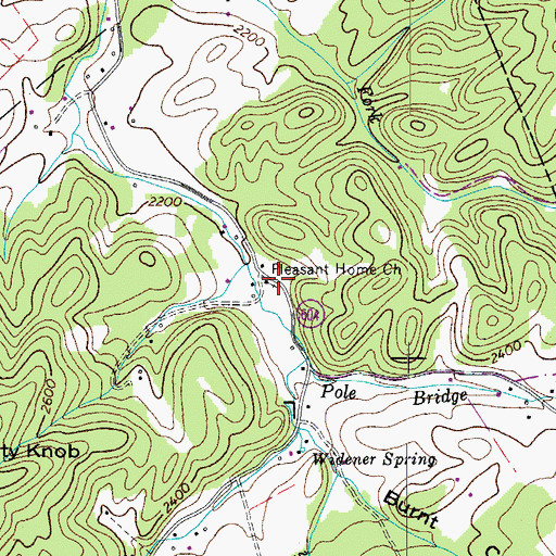 Topographic Map of Pleasant Home Church, VA