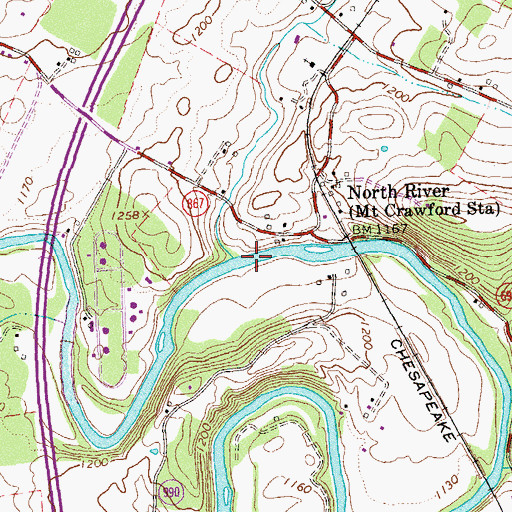 Topographic Map of Pleasant Run, VA