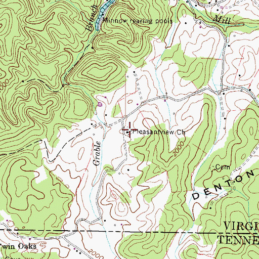 Topographic Map of Pleasantview Church, VA