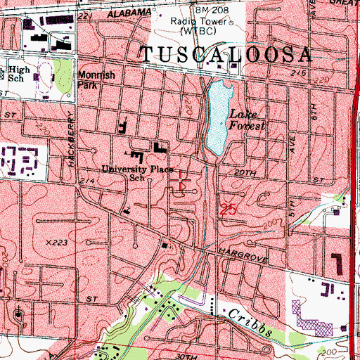 Topographic Map of Terri Wood, AL