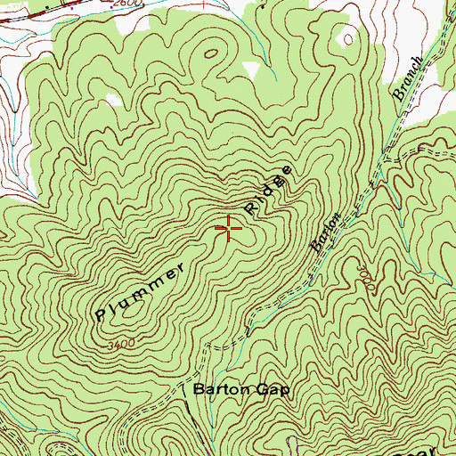 Topographic Map of Plummer Ridge, VA