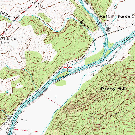 Topographic Map of Poague Run, VA