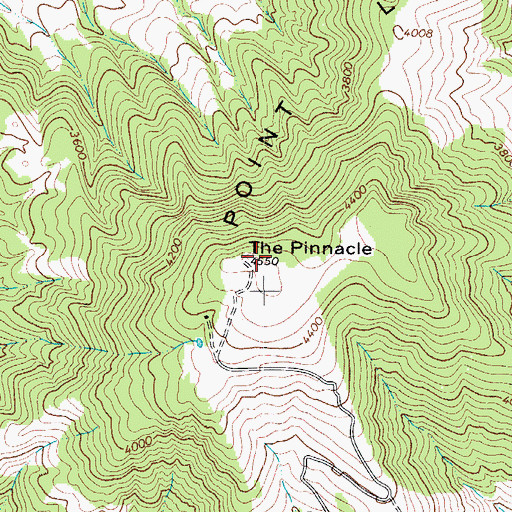 Topographic Map of Point Lookout Mountain, VA
