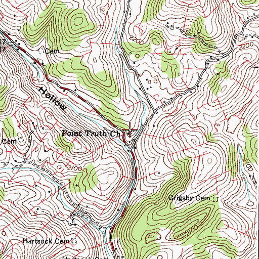 Topographic Map of Point Truth Church, VA