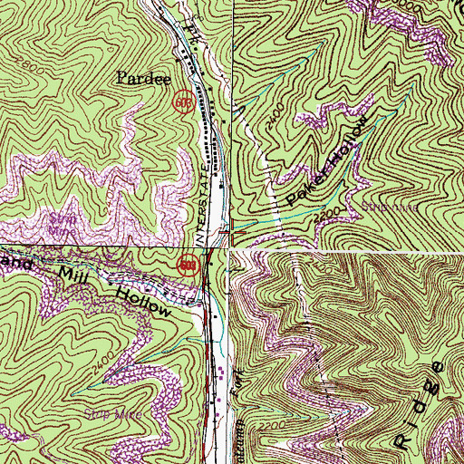 Topographic Map of Poker Hollow, VA