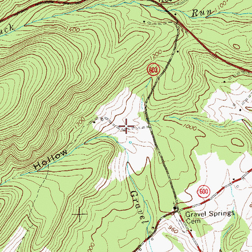 Topographic Map of Polebridge Hollow, VA