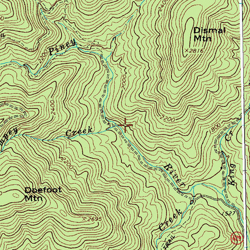 Topographic Map of Pompey Creek, VA