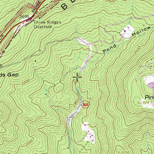Topographic Map of Pond Hollow, VA