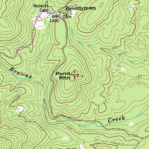 Topographic Map of Pond Mountain, VA