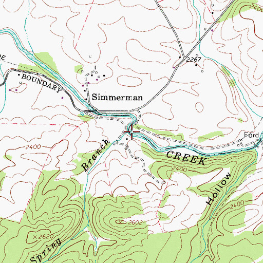 Topographic Map of Pool Spring Branch, VA