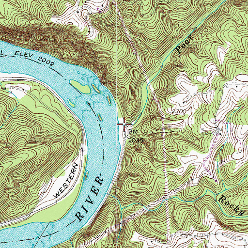 Topographic Map of Poor Branch, VA