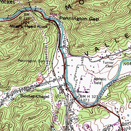Topographic Map of Poor Valley, VA