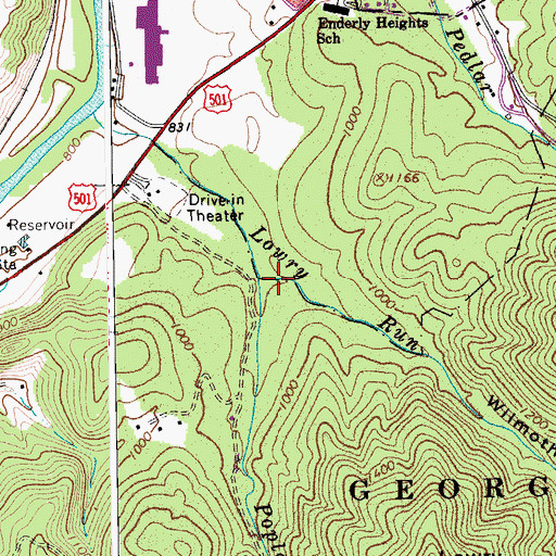 Topographic Map of Poplar Cove Run, VA