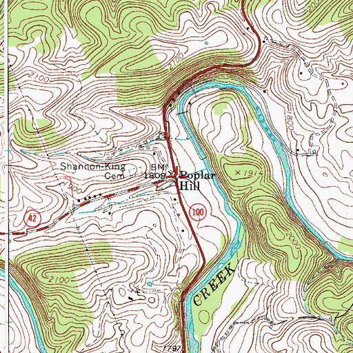 Topographic Map of Poplar Hill, VA
