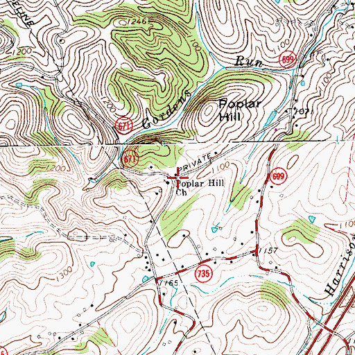 Topographic Map of Poplar Hill Church, VA