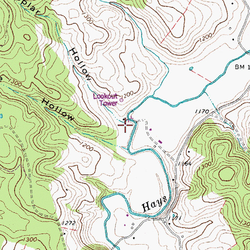 Topographic Map of Poplar Hollow, VA
