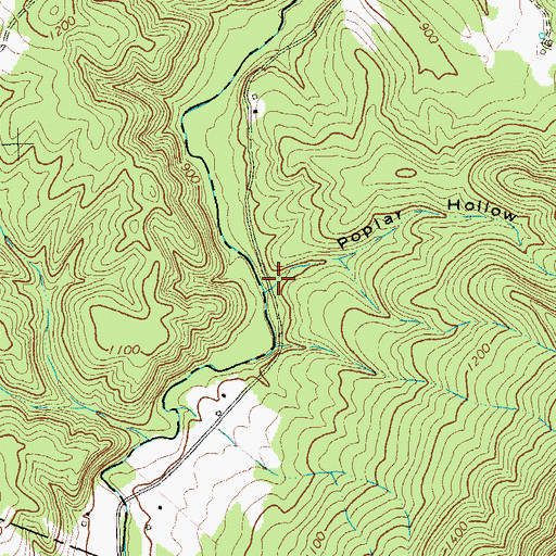 Topographic Map of Poplar Hollow, VA