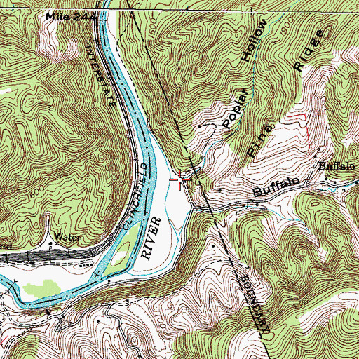 Topographic Map of Poplar Hollow, VA