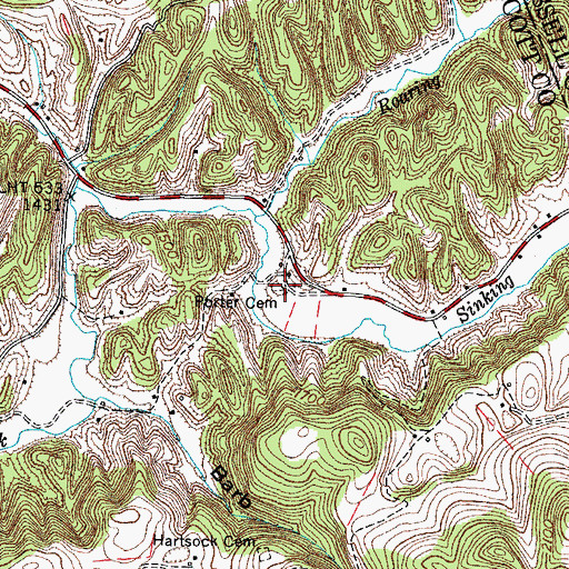 Topographic Map of Porter Cemetery, VA