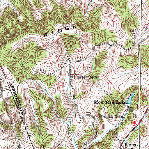 Topographic Map of Porter Cemetery, VA