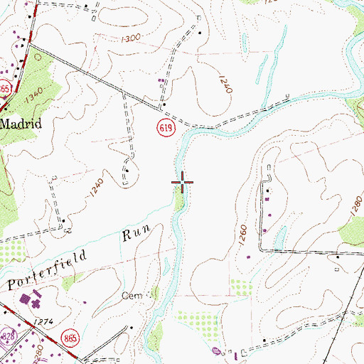 Topographic Map of Porterfield Run, VA