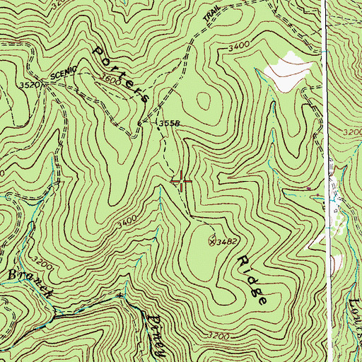 Topographic Map of Porters Ridge, VA
