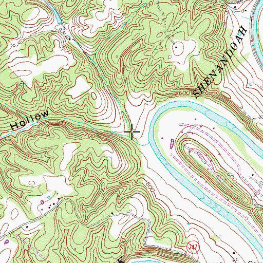 Topographic Map of Posey Hollow, VA
