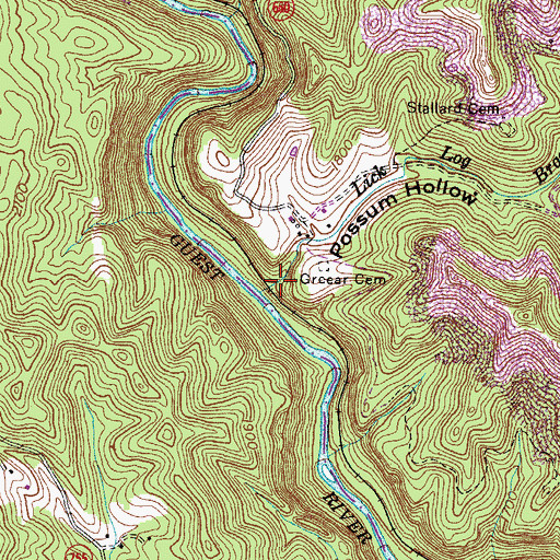 Topographic Map of Possum Hollow, VA