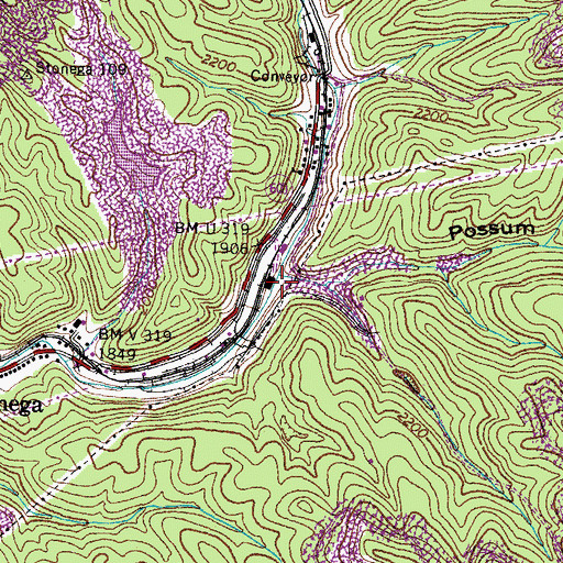 Topographic Map of Possum Trot Hollow, VA