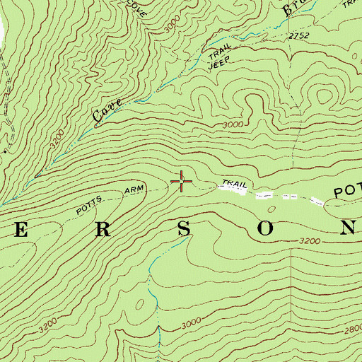 Topographic Map of Potts Arm Trail, VA